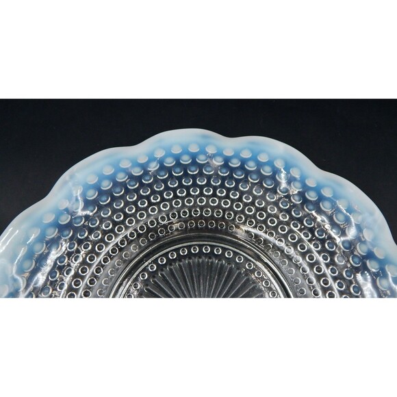 Anchor Hocking Moonstone Hobnail Opalescent Sandwich Plate 10-3/4 Inch Ruffled - Picture 3 of 9